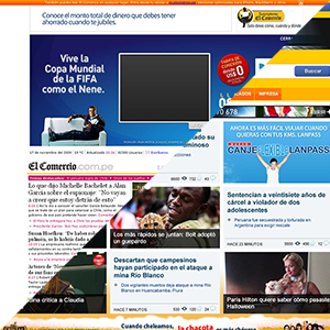 ElComercio.pe - Old design homepage (left) vs. 2010 Redesign homepage (right)