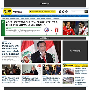 Rpp.pe - Homepage with Sports insert